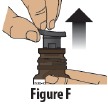 Pull the grey rubber stopper up and out of the glass vial - Illustration
