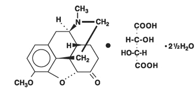 Hydrocodone bitartrate - Structural
Formula Illustration