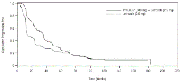 Kaplan-Meier Estimates for Progression-Free
Survival for the HER2-Positive Population - Illustration