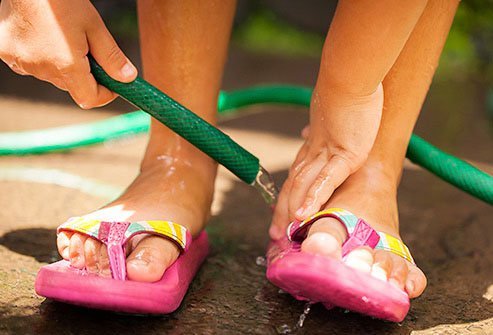 Wear flip flops at the pool to reduce your risk of catching plantar warts.