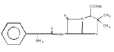 Ampicillin sodium - Structural Formula Illustration