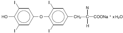 Unithroid® (levothyroxine sodium) Structural Formula Illustration