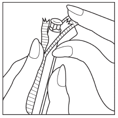 Separate the plastic wrap and remove the applicator - Illustration