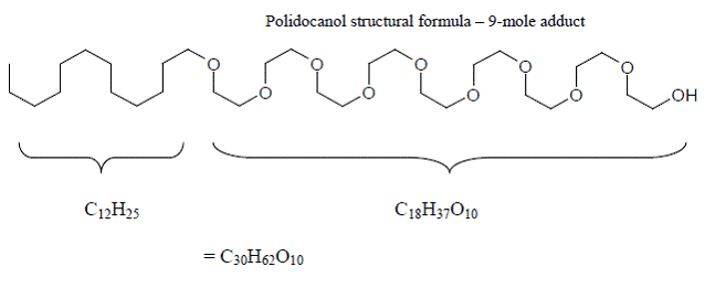 VARITHENA (polidocanol) Structural Formula Illustration