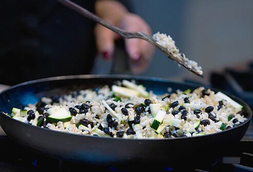 Eating beans is a good way to get protein in a vegetarian diet.
