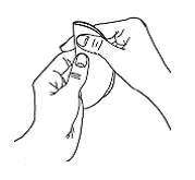 Use your thumbs to break open the neck of the ampule by snapping the top toward you. - Illustration