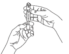 Align the blue dot on the Ventavis ampule with the dot on the ampule breaker, if available, and then insert the top of the ampule into the ampule breaker. - Illustration