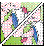 Delivering the medicine to the other nostril - Illustration