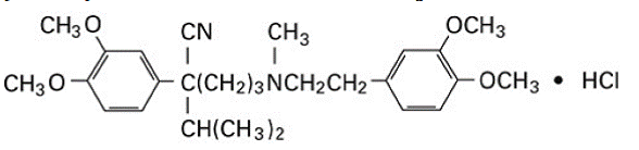 Verelan® (verapamil hydrochloride) Structural Formula Illustration