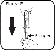 Fill the oral syringe
with air by drawing back the plunger - Illustration