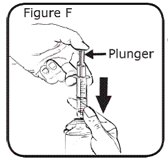 Insert the open tip of
the oral syringe into the bottle neck adaptor - Illustration