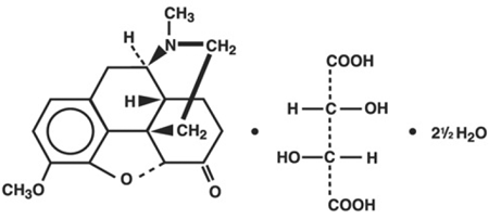 Hydrocodone bitartrate - Structural Formula Illustration