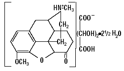 Hydrocodone bitartrate Structural Formula Illustration