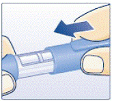 Carefully put the outer needle cap over the needle - Illustration