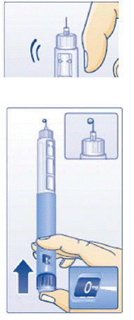 Remove protective tab from outer needle cap - Illustration