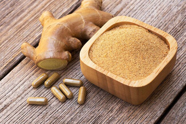 Ginger has anti-inflammatory compounds that work similarly to ibuprofen.