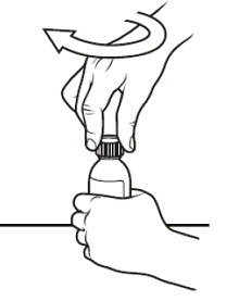 Replace the child-resistant cap on the bottle of VITRAKVI oral solution - Illustration