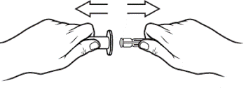 Remove plunger from the barrel of the oral syringe - Illustration