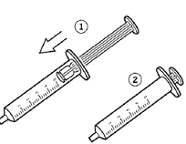 Re-insert the plunger into the barrel of the oral syringe - Illustration