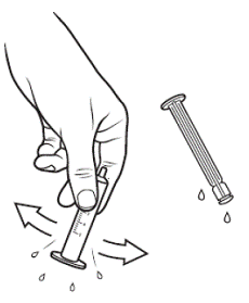 Shake off excess water or wipe off the outside, and then place the barrel and plunger on a clean, dry paper towel to dry - Illustration