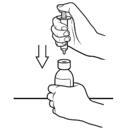  With the bottle on your flat work surface, use 1 hand to hold the bottle upright - Illustration