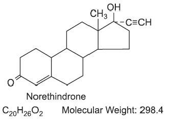 Norethindrone - Structural Formula Illustration