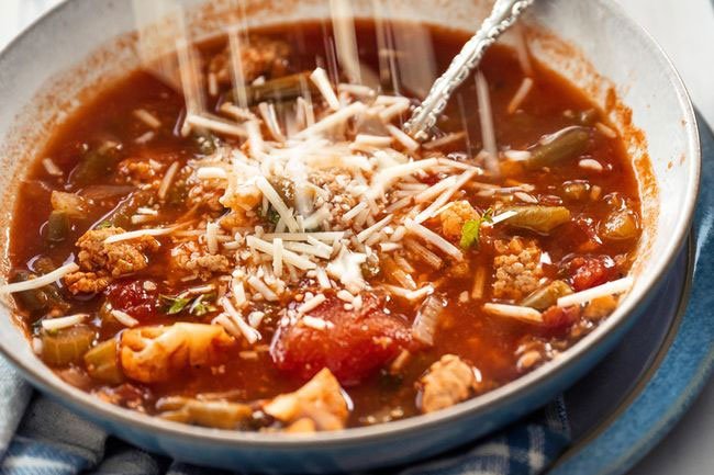 Buy low-sodium soups and add veggies and extra chicken for a simple and delicious nutrition boost.