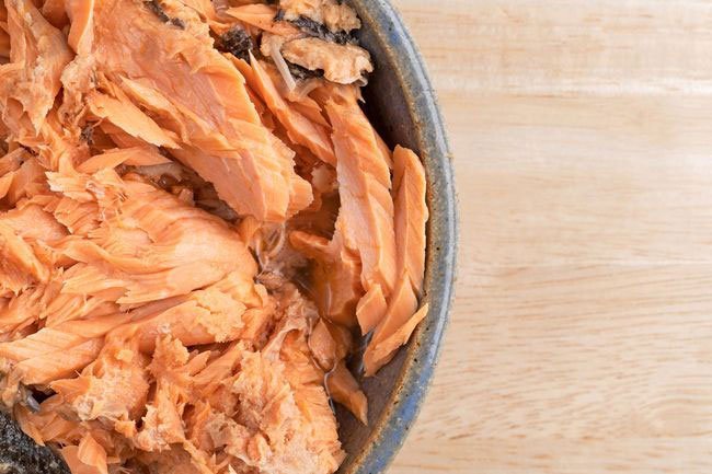 Pouches of salmon and canned tuna are a time saver in the kitchen.