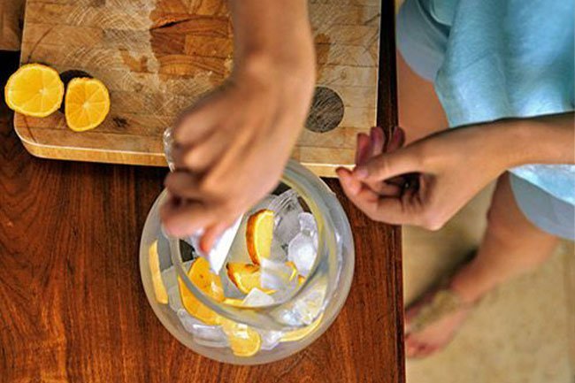 Add lemon to water for extra antioxidants and potassium and to keep your cells healthy and hydrated.