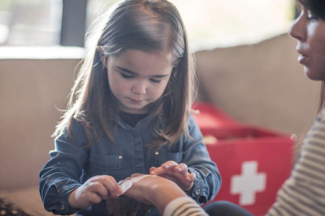 When your child is hurt, you are likely to clean the cut or scrape, apply ointment, and seal it with a Band-Aid.