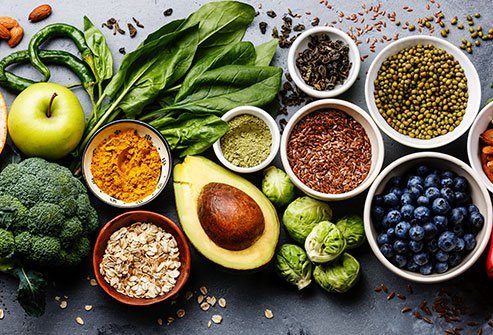 Colorful fruits and vegetables like blueberries, cranberries, cherries, red beans are high in antioxidants.