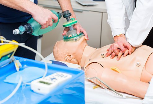 Bag valve mask (BVM) ventilation is usually done in an emergency until intubation can be done.