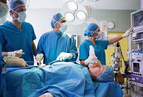 A distal gastrectomy or antrectomy removes part of the stomach and stitches the remainder with an opening into the small intestine.