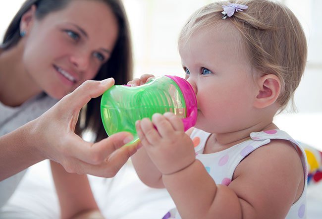 Toddlers can become attached to their bottles because it provides a sense of comfort and security in addition to providing nourishment. A baby should stop using a bottle when they can sit up by themselves, eat from a spoon, show curiosity in solid foods and when they have a set routine for mealtimes.