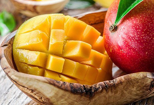 Sugar content in fruit is variable but mangoes have a high amount.