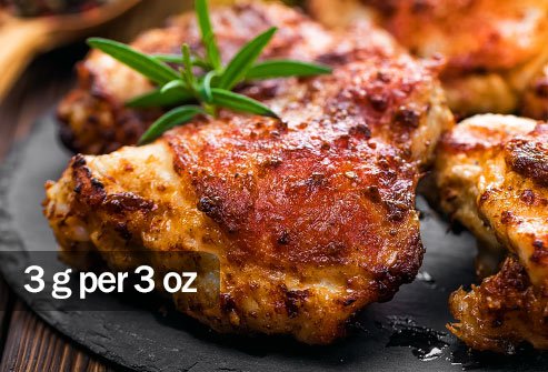 If you eat chicken, opt for skinless chicken breasts to keep your saturated fat intake low.