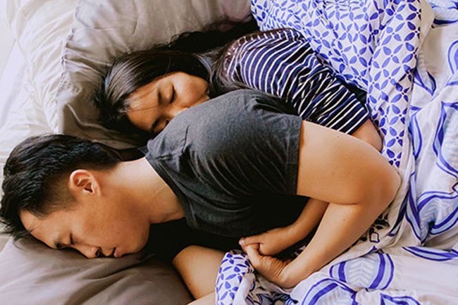 Sleeping on your back can make you snore or make it worse.