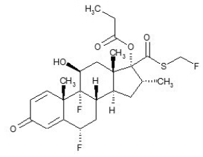 Fluticasone propionate Structural Formula  - Illustration