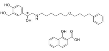 Salmeterol xinafoate Structural Formula  - Illustration