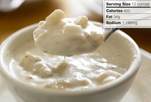 Photo of clam chowder.