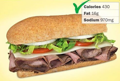 Photo of Blimpie 6-inch Roast Beef and Provolone.