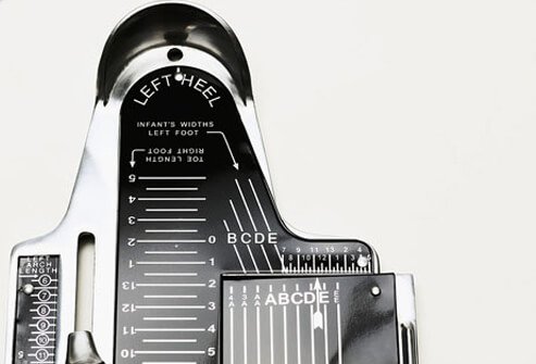 Photo of shoe measuring device.