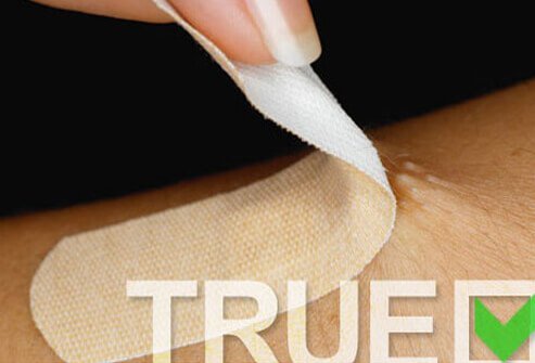 Removing a bandage slowly poses less risk to healing skin underneath.