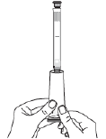 Squeeze the tube from the bottom to push the XACIATO gel
into the applicator - Illustration