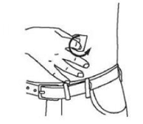 Cleanse the injection site(s) with antiseptic solution
using a circular motion working from the center of the site and moving to the
outside - Illustration