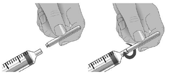 attach each needle to the syringe tip - Illustration