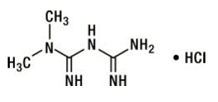 Metformin hydrochloride - Structural Formula Illustration