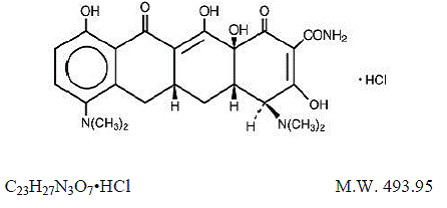 XIMINO (minocycline hydrochloride) Structural Formula Illustration