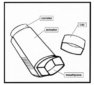 The parts of your XOPENEX HFA inhaler - Illustration