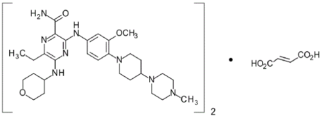 XOSPATA® (gilteritinib) Structural Formula Illustration